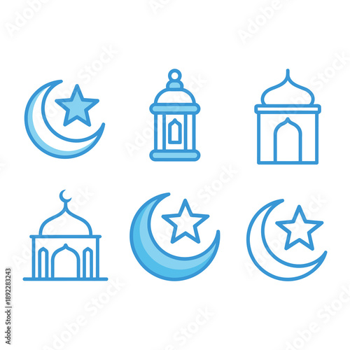 Obraz na plátne Islamic Iconography:  A collection of iconic illustrations, representing the rich tapestry of Islamic traditions and symbols
