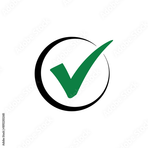 Green check mark in a circle symbol