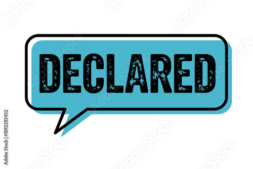 blue speech bubble with declared text