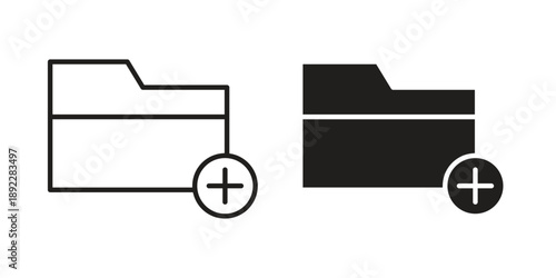 Create folder icon symbol design template. Vector 10 eps.
