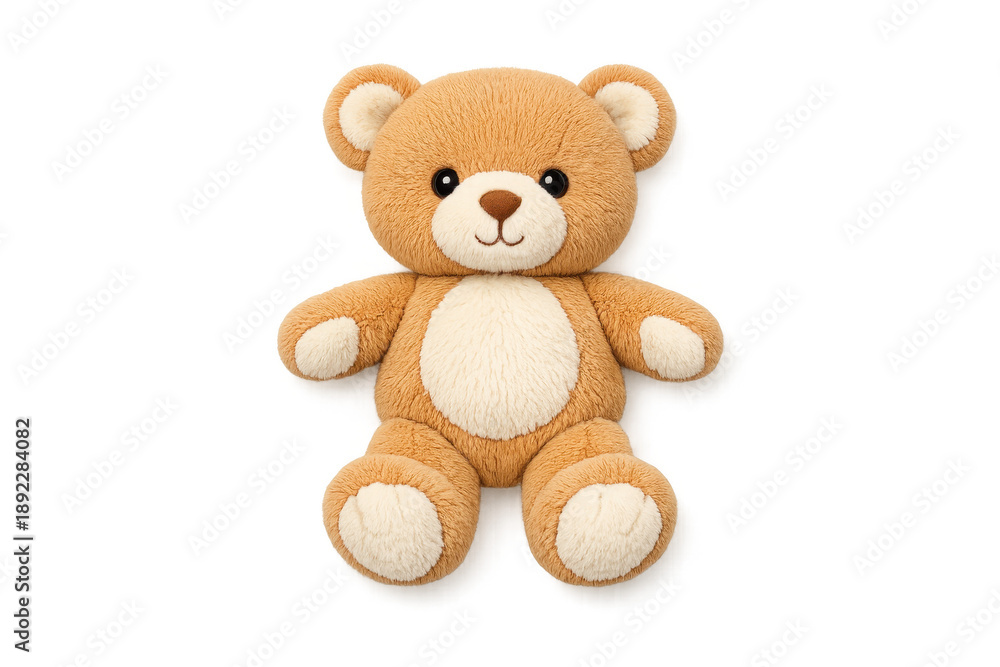 Obraz premium Cute fluffy teddy bear with soft plush texture on gradient background