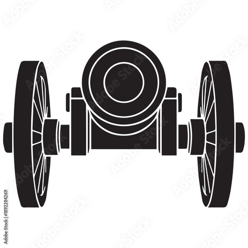 Antique Cannon Silhouette - Historical Warfare Vector