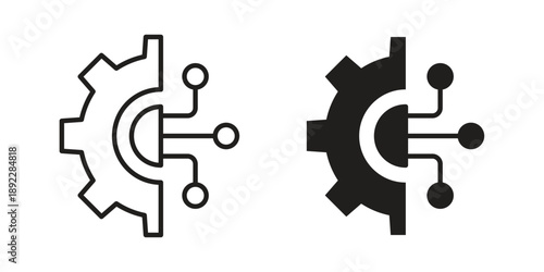 Digital technology gear icon symbol design template. Vector 10 eps.