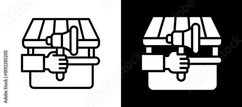 Food Marketing whiteblack icon