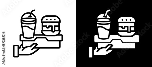 Food Delivery whiteblack icon