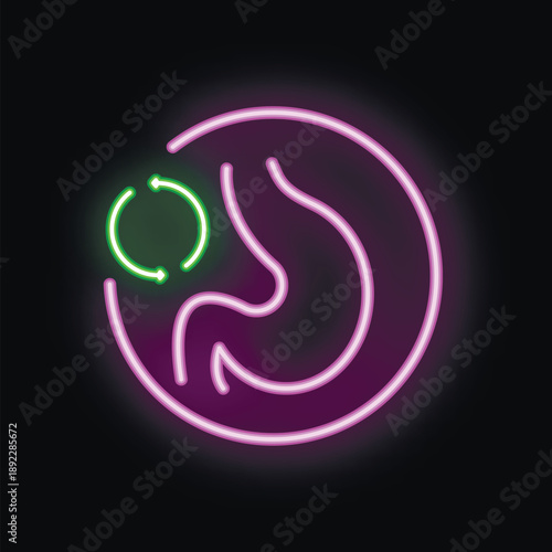 Neon sign illustrating the concept of gastric band surgery, a procedure designed to facilitate weight loss