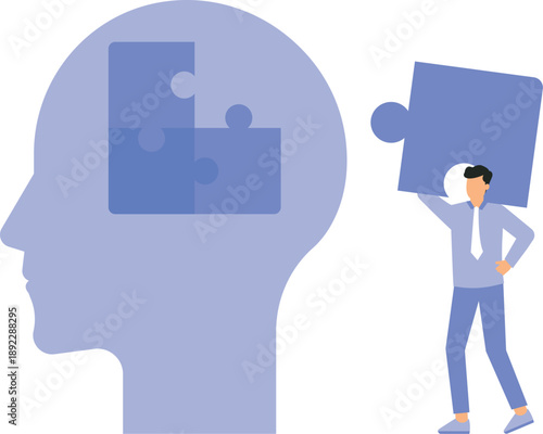 Mental health and Businessmen with mental disorders fight against stress, depression and emotional burnout and other psychological problems concept
