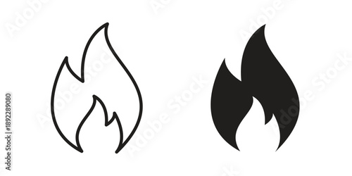 Flame icon symbol design template. Vector 10 eps.