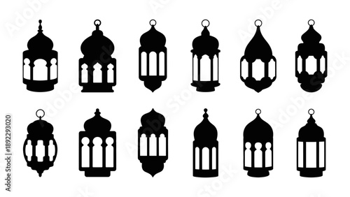 Lanterns' Silhouette: A mesmerizing array of intricately designed lanterns, rendered in a striking monochrome, evokes a sense of cultural heritage and timeless beauty. 