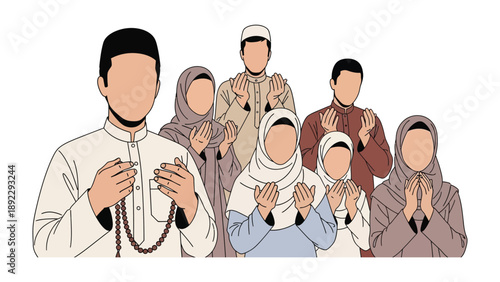 Collective Prayer: A group of individuals, united in their faith, engage in a moment of prayer, radiating a sense of community, devotion, and shared spirituality.