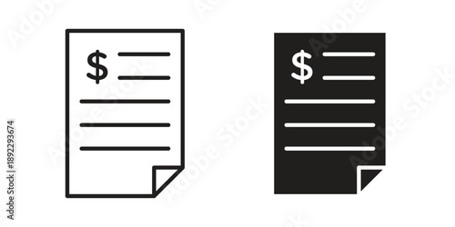 Invoice icon symbol design template. Vector 10 eps.