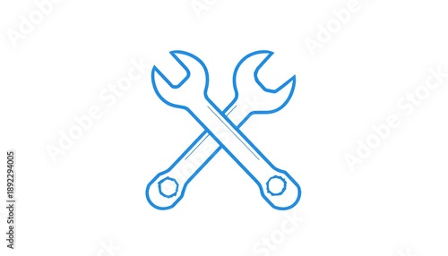 Wallpaper Mural A pair of crossed wrenches on a white background for repair and maintenance concepts Torontodigital.ca