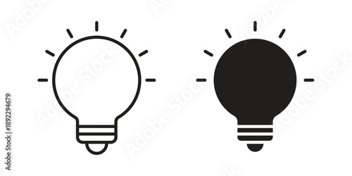 Lightbulb icon symbol design template. Vector 10 eps.