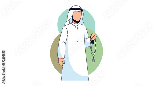 Traditional Attire: A digitally crafted depiction of a person, dressed in traditional attire, with attention on cultural nuances and religious elements.
