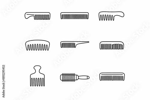 Various comb and brush designs - diverse styles and shapes for hair care