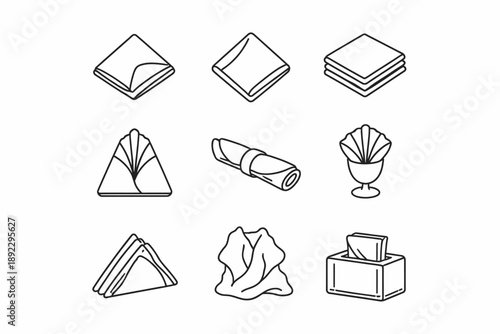 Various napkin folding styles: elegant and decorative designs