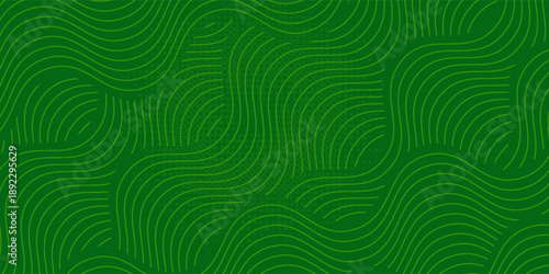 Green farm banner, organic abstract background with fields. Wavy green stripes, natural organic products. Ecological background. illustration.