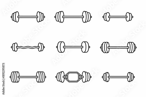 Various dumbbell designs collection for fitness and weightlifting enthusiasts