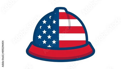 Wallpaper Mural An American flag design on a firefighter's helmet, symbolizing patriotism and bravery. Torontodigital.ca