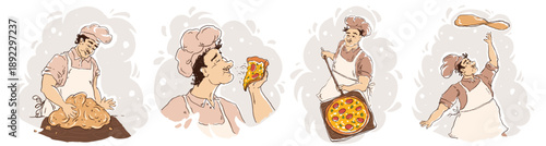 Handdrawn chef illustrations