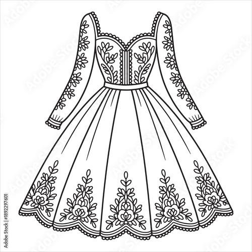 vector illustration of a princess crown dress
