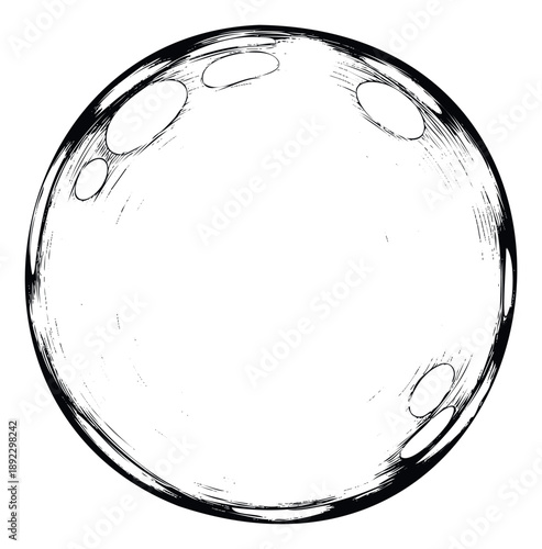 Dynamic hand drawn circular shape resembling a cratered moon surface or textured orb, perfect for graphic design projects, expressive overlays, or unique web backgrounds.
