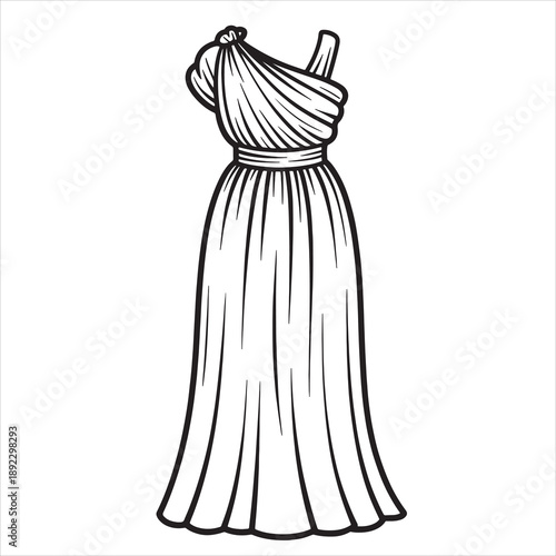 vector illustration of a wedding dress