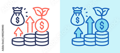 Growth Trend whiteblue icon