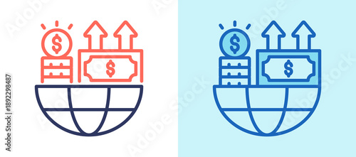 Global Inflation whiteblue icon