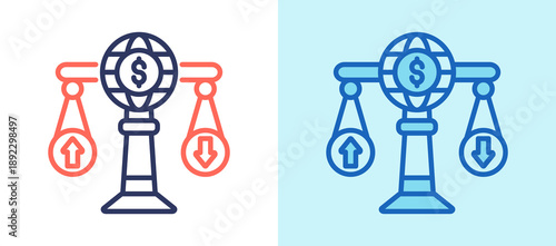 Trade Balance whiteblue icon