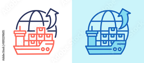 Export Growth whiteblue icon