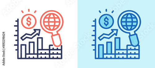 Economic Signal whiteblue icon