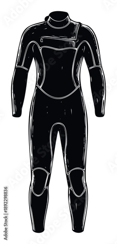 Essential full body black wetsuit designed for various water sports and diving adventures providing optimal protection for aquatic activities and outdoor ocean pursuits