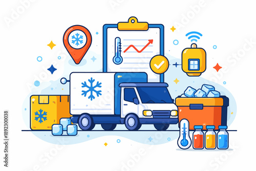 Refrigerated transport truck with temperature control for medicine and food delivery