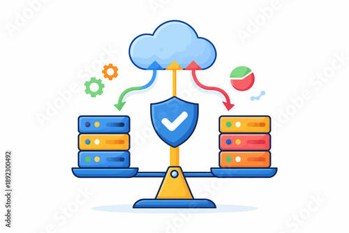 Cloud computing security: balancing data servers and protecting information