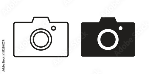 Photo Camera icon symbol design template. Vector 10 eps.