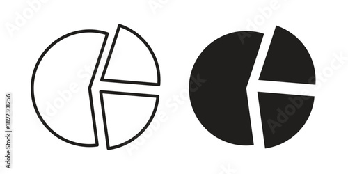 Pie chart icon symbol design template. Vector 10 eps.