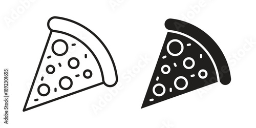 Pizza slice icon symbol design template. Vector 10 eps.