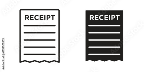 Receipt icon symbol design template. Vector 10 eps.