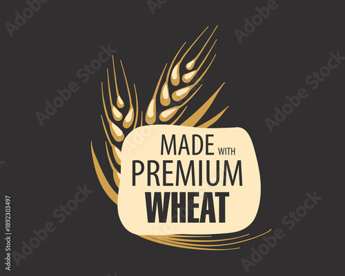 Vector hand-drawn emblem for wheat producers
