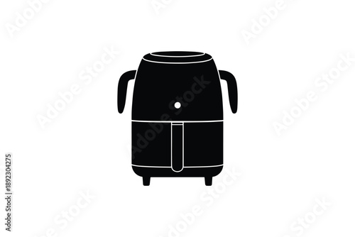 Air fryer kitchen appliance silhouette modern cooking machine icon isolated white background