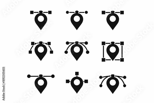 Vector editing icons: geometric shapes for graphic design