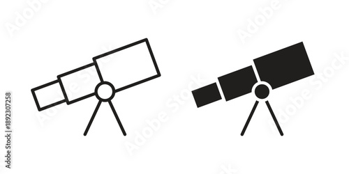 Telescope icon symbol design template. Vector 10 eps.