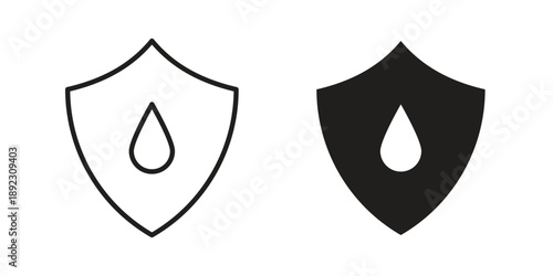 Waterproof icon symbol design template. Vector 10 eps.