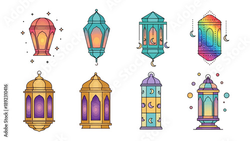 A Mosaic of Lights: A collection of exquisitely designed lanterns, each a beacon of vibrant hues and intricate detail. These glowing lamps are symbols of tradition.