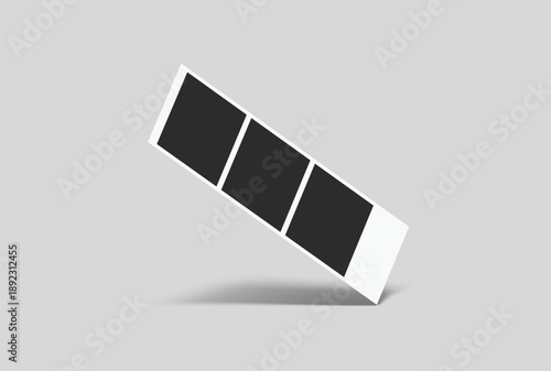 Vector Retro photo booth strips and instant film frames with blank placeholders. Minimalist vintage snapshot mockup templates for photography layouts, scrapbooking, and social media memories.