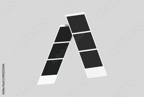 Vector Retro photo booth strips and instant film frames with blank placeholders. Minimalist vintage snapshot mockup templates for photography layouts, scrapbooking, and social media memories.