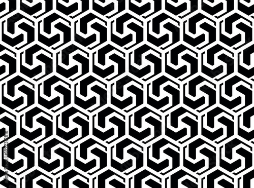 Abstract geometric pattern. A seamless vector background. White and black ornament. Graphic modern pattern. Simple lattice graphic design.
