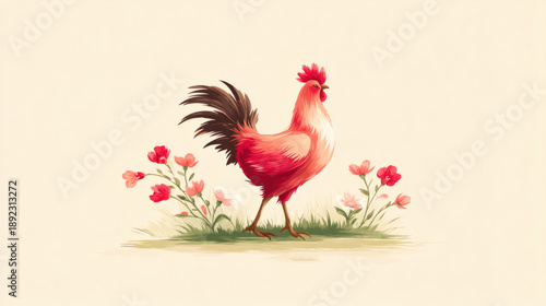 A chicken in a traditional ...