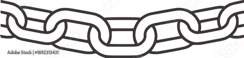 Interlocking dark gray chain links forming a horizontal line metal connection strength